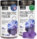 High Prebiotic Fiber Gummies for Women and Men 7G, 160 Pcs (2 Pack) - Natural GLP-1 Support - Beet FOS Fiber, Magnesium, Inulin, Probiotic - Gummy Supplement for Digestive Health - Sugar Free
