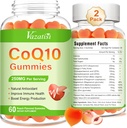 2 Pack CoQ10 Gummies 250 mg, Plus Omega-3, Magnesio, Vitamina B12 para Energía Celular, Cerebro y Antioxidante, 5X mejor absorción Coenzima Q10 Suplemento - 120 Cts