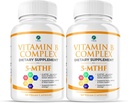 1 Body Vitamin B Complex Twin Pack – 5-MTHF Folate con B1, B2, B5, B6, Metil B12, Niacin, Biotina – 60 cápsulas