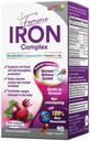 LABO Nutrition Femme Iron Endosomal SunActive, no irritante 15mg Iron Suplemento para Blood Builder, Vegan, Gentle, No Metallic Aftertaste, No Constipating, Ideal para Sensitive Stomachs, 90 Condes
