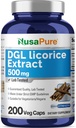 NusaPure DGL Licorice Extract 500 mg 200 Veggie Capsules (Vegan,Non-GMO)