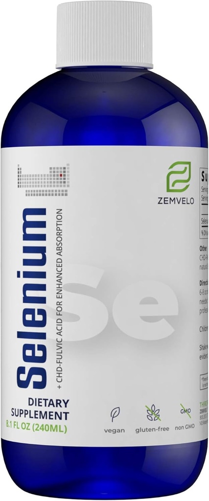 ZEMVELO Liquid Ionic Selenium Suplemento - Adult Healthy Aging Supplement - Supports Immune System " Antioxidant Defense for Longevity and Wellness - 3 Month Supply