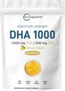 Omega 3 Fish Oil DHA Suplementos 1000mg con EPA 500mg, 200 Softgels – Lemon Flavored, Burpless (Enteric Coated) ANTE Deep Sea Fresh Fish, Wild Caught from Norwegian Waters ← Mercury Free