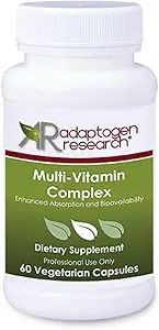Complejo Multi-Vitamin tención Una vez Suplemento Multivitamínico diario con Folate como Metafolin L-5-MTHF B12 como Methylcobalamin Vitamina A C D3 y más permanente Absorción reforzada " Bioavailabilidad " 60 Caps vegetarianos