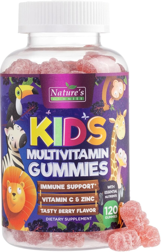 Multivitamínico para niños - Completo diario de los niños multi vitaminas con vitamina D, vitaminas B, zinc &amp; más - energía, memoria focal &amp; apoyo de salud inmunológico - Natural Berry Flavor Chew - 120 mil