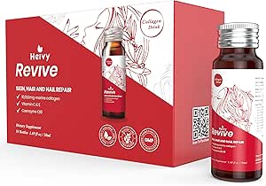 Heivy Liquid Collagen for Women, Collagen Drink with 10,000mg Marine Collagen Peptides, Collagen Liquid for Women for Hair Growth, Skin Repair, Nail Strength, 1,69 Fl Oz (Pack of 10)