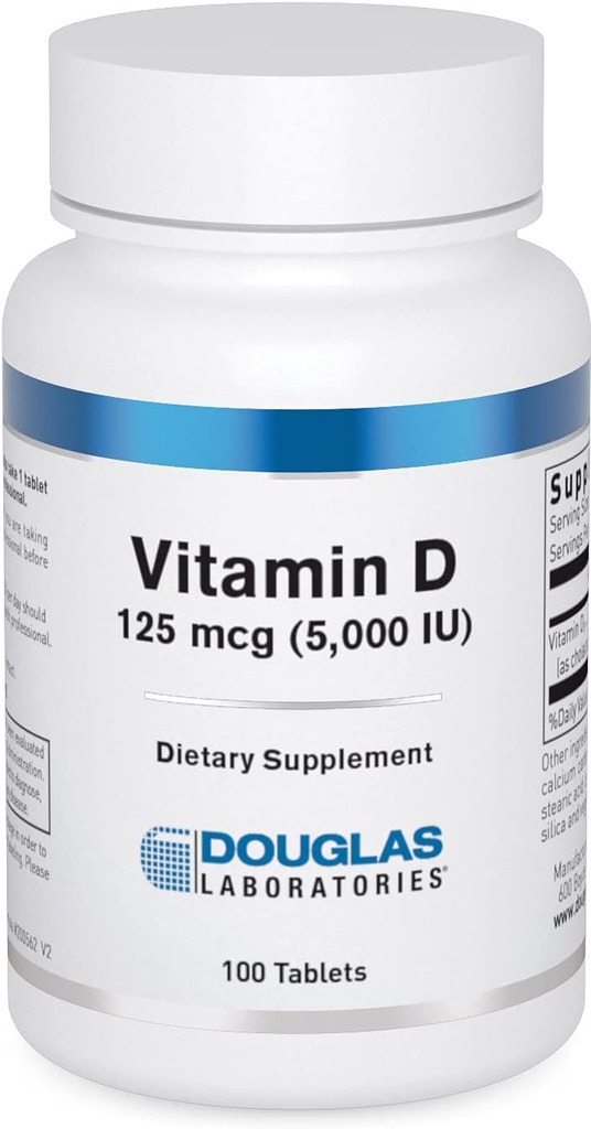 Douglas Laboratories Vitamina D (5,000 U.I.) ← Vitamina D3 Suplemento de Apoyo a la Salud Inmunitaria, Niveles de Calcio y Huesos* Ø 100 Tablets