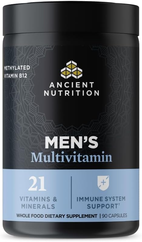 Multivitamina de Nutrición Antigua para Hombres, Multi Hombres, Vitamina D, C, E, B12, Zinc, Magnesio, Soporta Sistema Inmunitario Saludable y Bone Health, 90 Ct