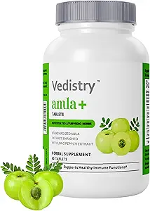 Amla+ Fruta Extracto Suplemento TENIDO 1100 mg de Gooseberry Indio Tabletas con Pimienta Larga Ø Vitamina Natural C " Antioxidantes para Apoyo Inmunitario, Vitalidad " Wellness TEN 60 Tablas Vegan