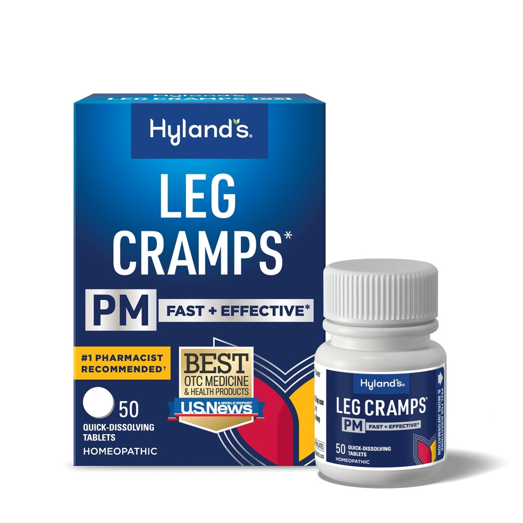 Las piernas de Hyland, el alivio de la pierna nocturna, el calf y los calambres de los pies, 50 tabletas de resolución rápida
