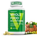 Vegan Whole Food Multivitamin with Iron, Daily Multivitamin for Men and Women, Methylated Multi Vitamins, B-Complex, Fruits & Vegetables, Enzymes, Omegas, Mushroom, Non-GMO, 90 Count