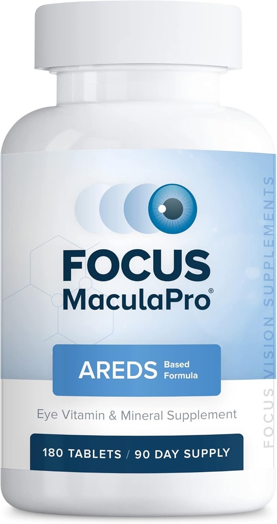 Focus MaculaPro - Complemento de vitaminas de ojo a base de AREDS (180 ct. 90 Day Supply) Vitaminas a base de AREDS para no fumadores - Suplementos basados en AREDS