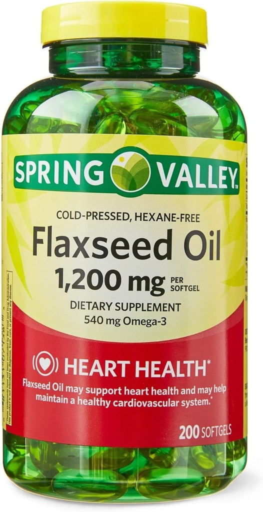 LLK Flaxseed Oil Softgels Suplemento dietético, 1,200 mg, 200 Conde