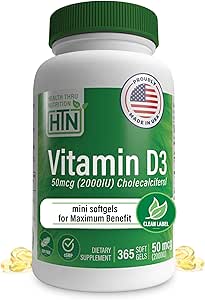 Salud Thru Nutrición Vitamina D3 2000iu 365 Mini Softgels for Maximum Beneficios Silencioso Año Suministro Silencio 50mcg Cholecalciferol Silencio 3er Parte Testado ← No GMO USP Grado en EVOO   Apoyo a la Salud Inmunitaria
