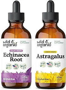 Wild &amp; Organic Echinacea Tincture 4 fl oz &amp; Astragalus Tincture 4 fl oz