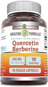 Amazing Formulas Quercetin Berberine - 250mg Berberine y 250mg Quercetin, 90 Veggie Capsules Suplemento ← Non-GMO ANTE Gluten Free ← Hecho en EE.UU.