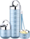 Zannaki Metal Travel Pill Organizer, Portable Waterproof Caja semanal de píldoras, Gran Contenedor de caja de aleación de aluminio, BPA Gratis 7 días Medicina diaria Organizador Holder para vitamina, aceite de pescado, suplemento