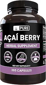 PURE ORIGINAL INGREDIENTES Acai Berry (100 capsules) No hay magnesio o rifles de arroz, siempre puro, Lab Verified