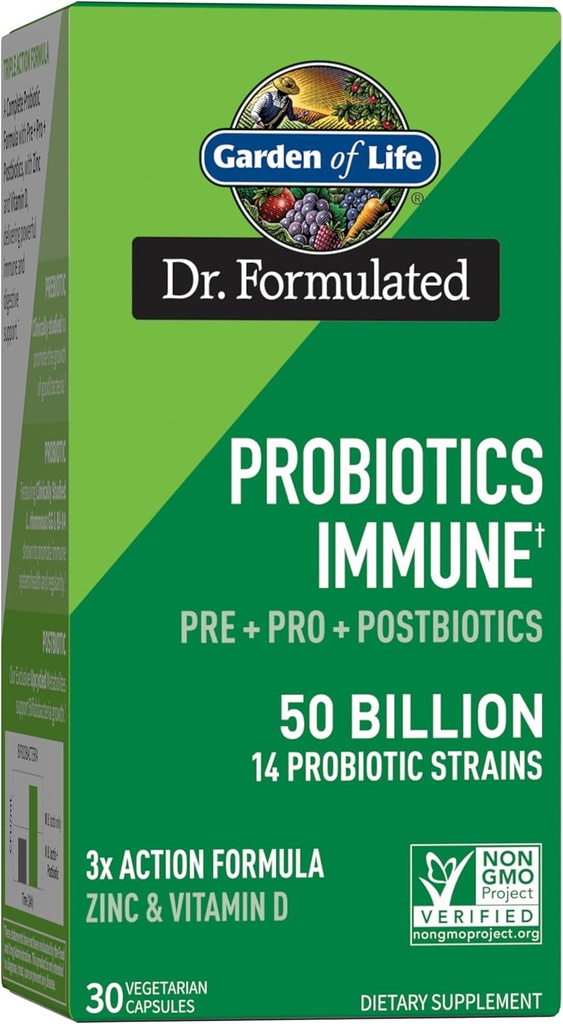 Garden of Life Probiotics Immune, 30 Vegetarian Capsules