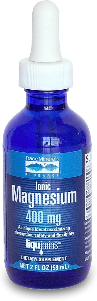 Trace Minerals Research Ionic Magnesium - 4 oz - Puede ayudar con los cármulos musculares y la fatiga muscular - Naturalmente Fuente y 100% Natural