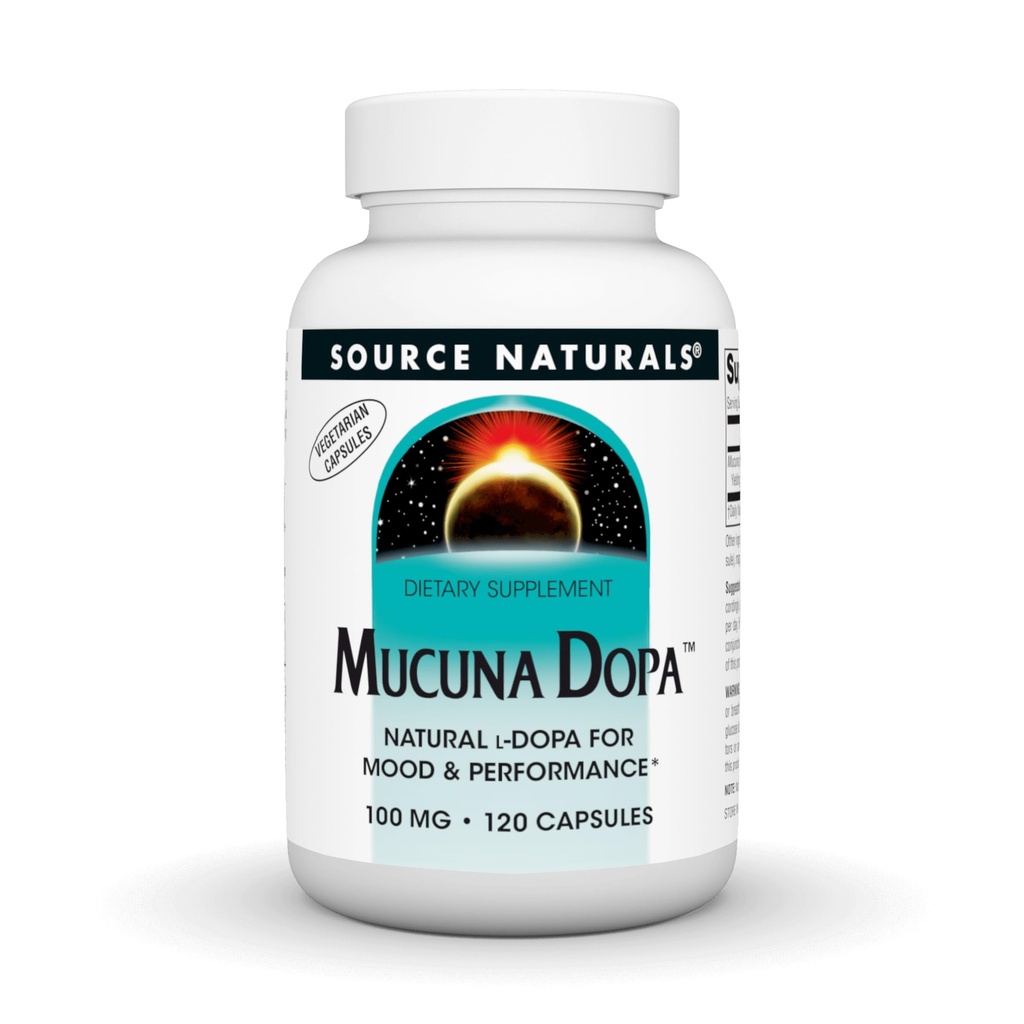 Fuente Naturals Mucuna Dopa, para Mood & Performance*, 100 mg - 120 cápsulas vegetarianas