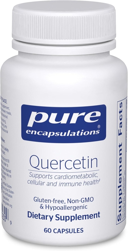 Pure Encapsulations Quercetin - 500 mg - Immune Support, Cellular Health & Heart Health - Antioxidant Supplement - Gluten Free " Non-GMO - 60 cápsulas