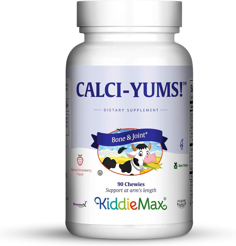 Maxi Health KiddieMax Calcium - CalciYum! - Flavored - Animal Shaped Chewies - Kosher (90 Cuenta)