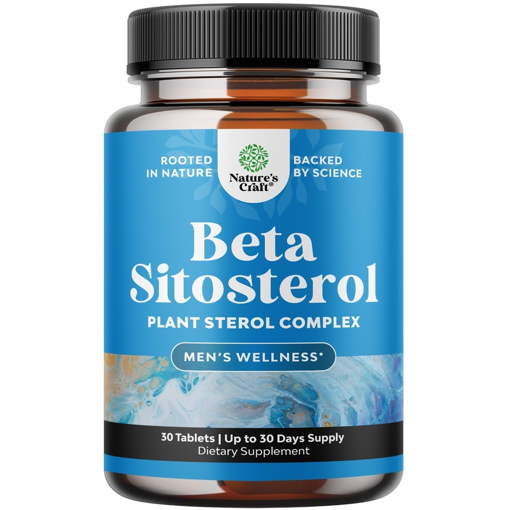 Complejo de Sterols Planta con Beta Sitosterol - 500mg Beta-Sitosterol Sterols y Stanols Suplemento para la salud cardíaca y el apoyo a la próstata - Suplemento de salud corazón y próstata para hombres - 30 Tablets