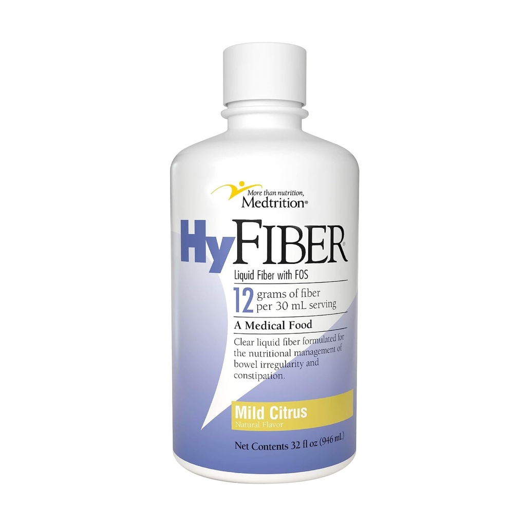 Medtrition HyFiber Daily Liquid Fiber for Regularity and Soft Stools, 12 Grams Soluble Fiber, 32 fl oz 1 Bottle