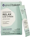 Ashwagandha Relax " De-Stress Powder - Lemon Lavender 14ct Box - 600mg Ashwagandha, 200mg L-Theanine, Holy Basil – Apoya el estrés, la relajación – Vegan, No Añadido Sugar - 14 Servings