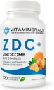 Vitaminerals® Z D C, Complejo Zinc 50mg ANTE Vitamina D3 250mcg tóxico Vitamina C 500mg  durable Ginger ← Lysine TEN Turmeric TEN VÉRGICO Capsules vivos 120 Servings