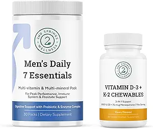 Men's Daily 7 Essentials &amp; Vitamin D3+K2 Bundle