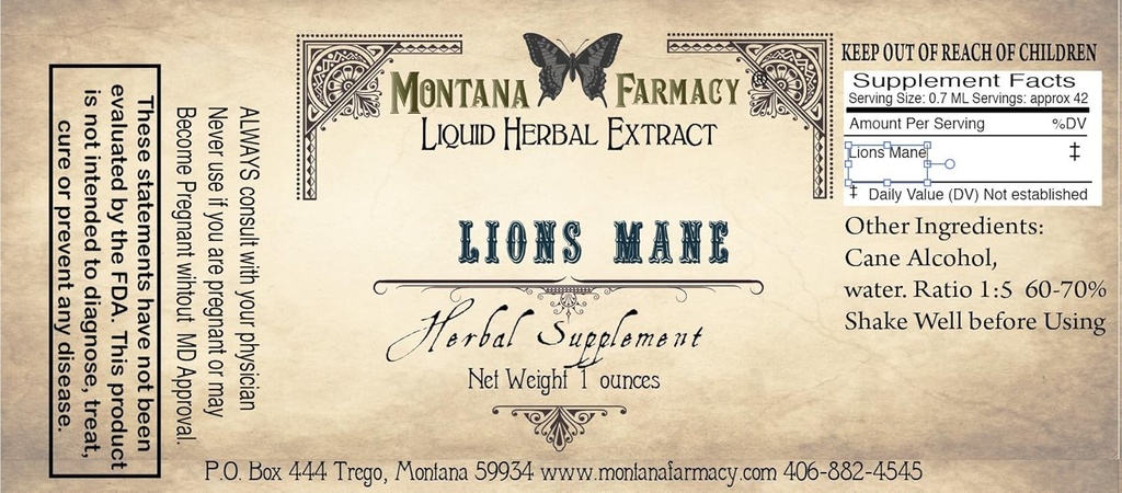 León Mane Natural Extracto Tintura (Hericium Erinaceus)