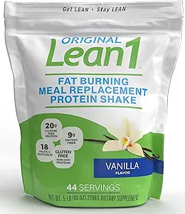 Lean1 Vanila, Meal Replacement Protein Shake, 44 Serviciones en una bolsa de 5 libras