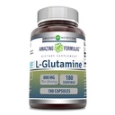 Amazing Formulas L-Glutamine Amino Acid Suplemento TEN 800 Mg Por Serving TENRI 180 Capsules TEN NO-GMO TEN Gluten Free TEN Made in USA