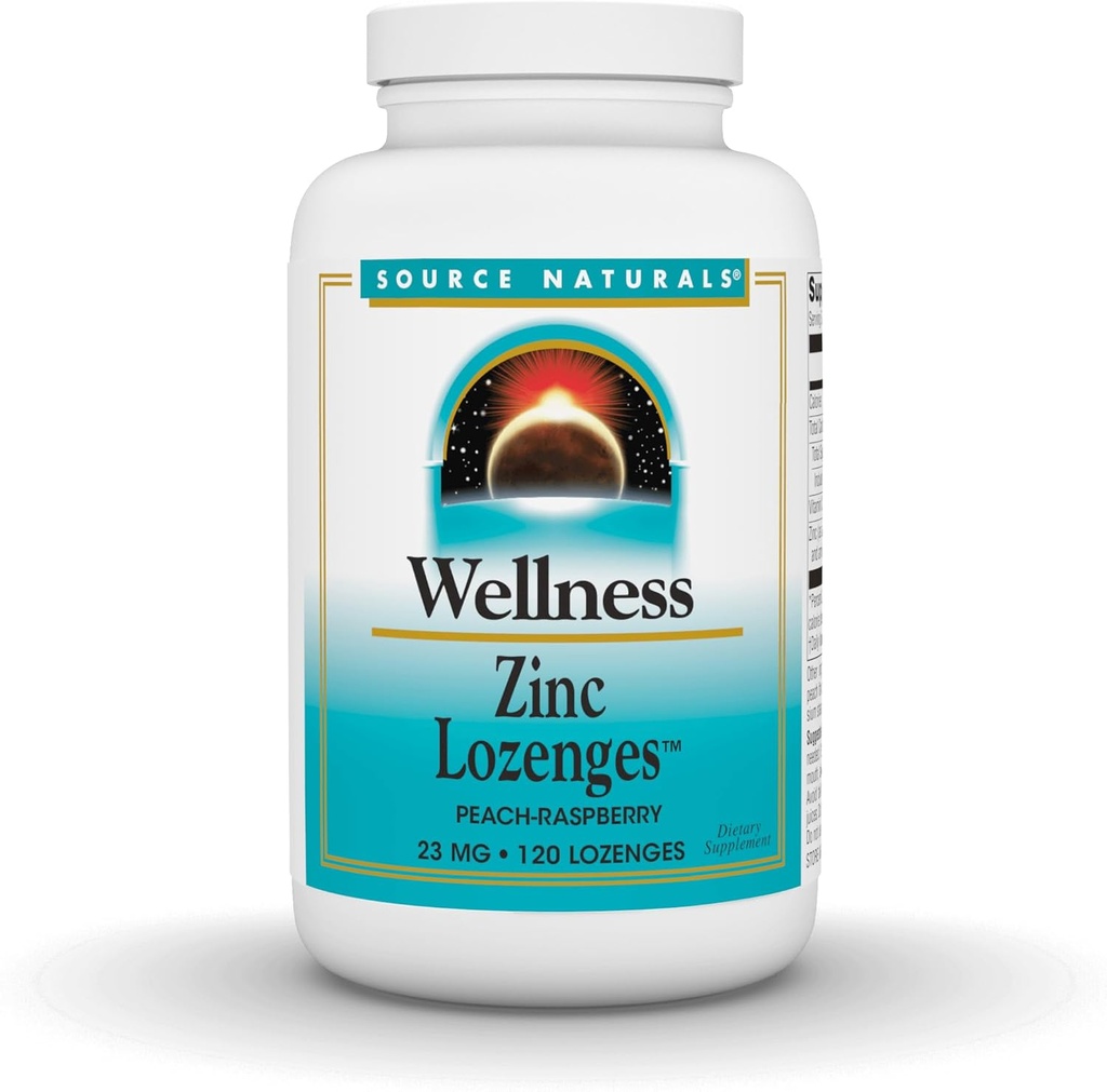 Fuente Natural Wellness Zinc Lozenges, Peach-Raspberry Flavord Immune Support, 23mg - 120 Lozenges