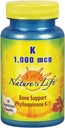 Nature's Life Vitamin K 1000mcg | Phylloquinone K-1 Supplement, Healthy Bones & Cardiovascular Support | 50CT