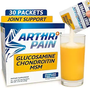Arthripain – Suplemento de reparación de cartílago de apoyo conjunto – Jugo mixto de prueba clínica - Asistencia para el alivio de ligamento – Glucosamine Chondroitin MSM – Tratamiento de rodillas hinchadas – Libre de azúcar – Hecho en Estados Unidos - 30ct