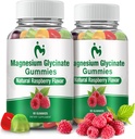 Magnesium Glycinate Gummies for Adults &amp; Kids, 2 Packs Chewable Calm Magnesium Gummies for Sleep, Magnesium Glycinate 400mg, Stress & Muscle Relief, Magnesium Potassium Supplement