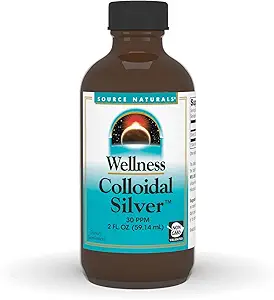 Source Naturals Wellness Colloidal Silver, 30 ppm, Non-GMO Liquid Dietary Supplement That Supports Physical Well Being* - 2 Fluid oz