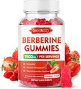 Berberine Gummies with Ceylon Cinnamon 1500mg High Potency Berberine HCL Supplement for Immune Support, Sugar Free, Vegan, Strawberry Flavor, 60 Condes
