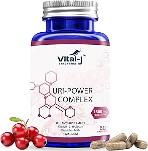 4-IN-1 URI POWER COMPLEX 1350mg - D Mannose, Cranberry, Hibiscus y Dandelion Herb - Limpiar naturalmente la vejiga y las cápsulas Urinary Tract 60 – Enfoque Especializado para Evitación UTI