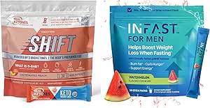 Real Ketones Intermittent Fasting Drink Mix Bundle for Weight Loss Support Caffeine Peach Shift Electrolytes & Intermittent Fasting Electrolytes for Hombres with BHB Exogenous Ketones (30 Cuenta Cada)