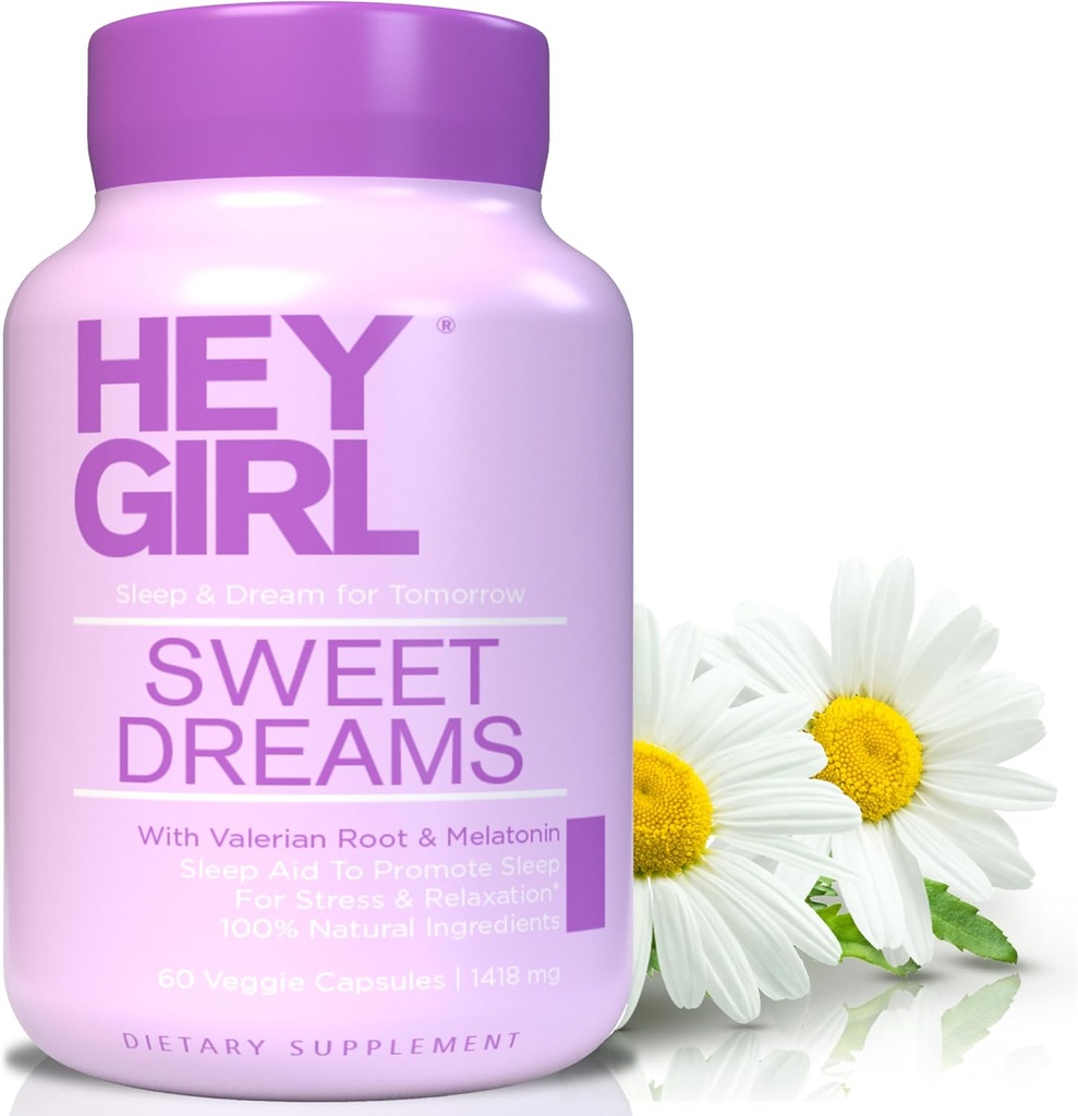 Sweet Dreams Capsules - Natural Sleep Support with Melatonin, L-Theanine, Valerian Root, Chamomile, Lemon Balm - 60 cápsulas