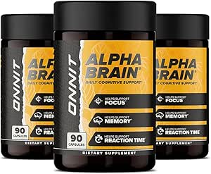 ONNIT Alpha Brain (270ct) - Premium Nootropic Brain Supplement - Focus, Concentration &amp; Memory - Alpha GPC, L Theanine &amp; Bacopa Monnieri