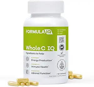 FIQ - Total C IQ - Suplementos de vitamina C natural con extracto de fruta de Amla - Hierro, Energía, &amp; Apoyo integral de fuentes de alimentos - Alta absorción Vitamina C cápsulas - 90 cápsulas