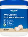 Nutricost Polvo de seno de león orgánico Mane (8 oz) - 227 Servimientos, Certificado USDA Suplemento orgánico