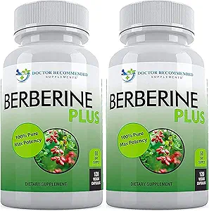 DOCTOR RECOMMENDED SUPPLEMENTS Berberine Plus 1200mg Per Serving - 120 Veggie Capsules Royal Jelly (120 Count (Pack of 2))