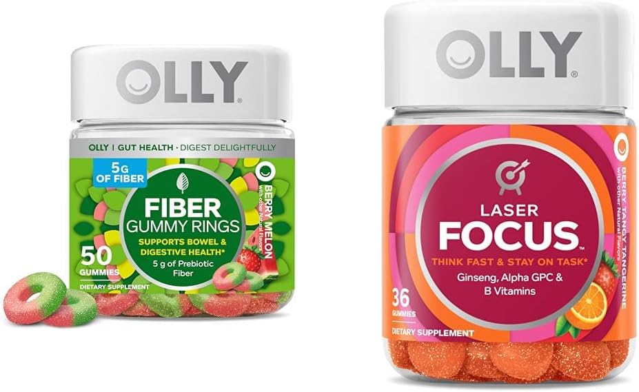 OLLY Fiber Gummy Rings 50ct &amp; Laser Focus Gummy 36 Conde