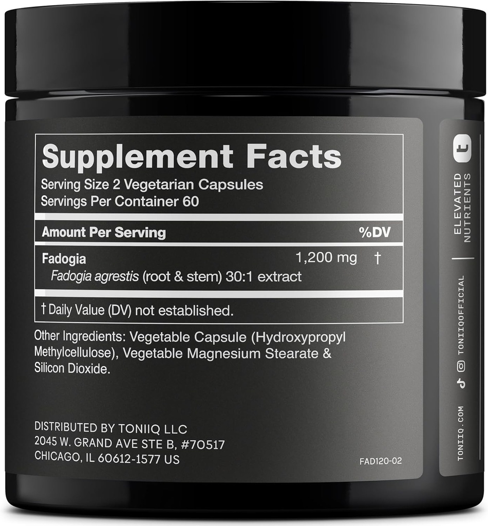 Fadogia Agrestis - Ultra High Potency 30:1 Extract - 1200mg Por Serving - Highly Concentrated - Lab de terceros Tested - 120 Capsules